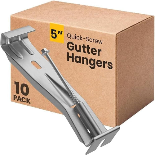 5" Gutter Hangers - Made in Canada - Heavy Duty Aluminum Hidden Gutter Brackets with Pre-Assembled Screws – Rain Gutter Parts & Accessories to Fix or Repair Sagging Gutters
