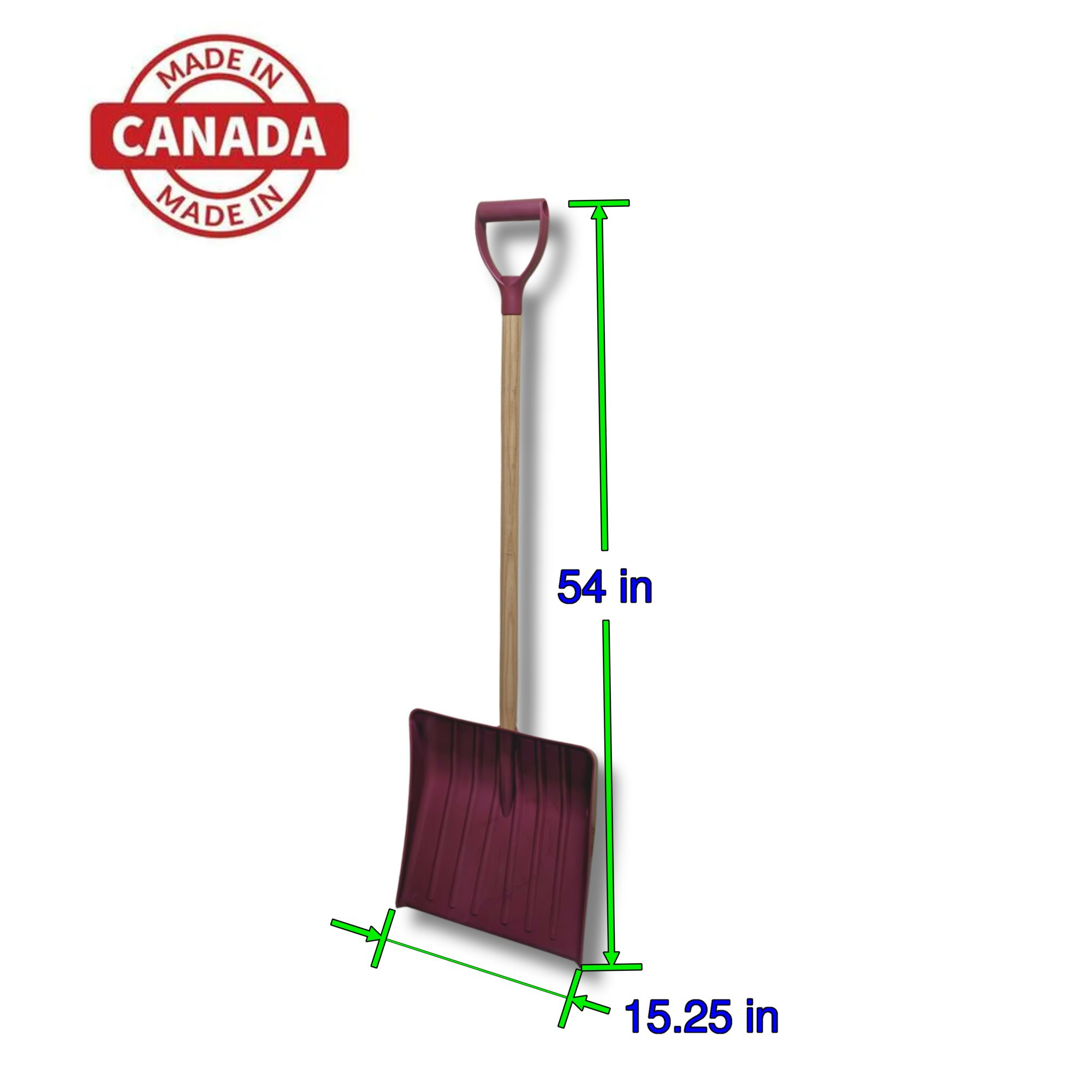 Heavy Duty Multi-Purpose Shovel with Wooden Handle – 15" Wide, Made in Canadas