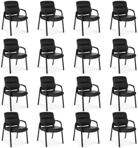ErgoComfort Guest Office Chair – Padded Leather Reception Chair with Lumbar Support, Durable Metal Frame – Ideal for Waiting Rooms, Conference Rooms, and Visitor Seating