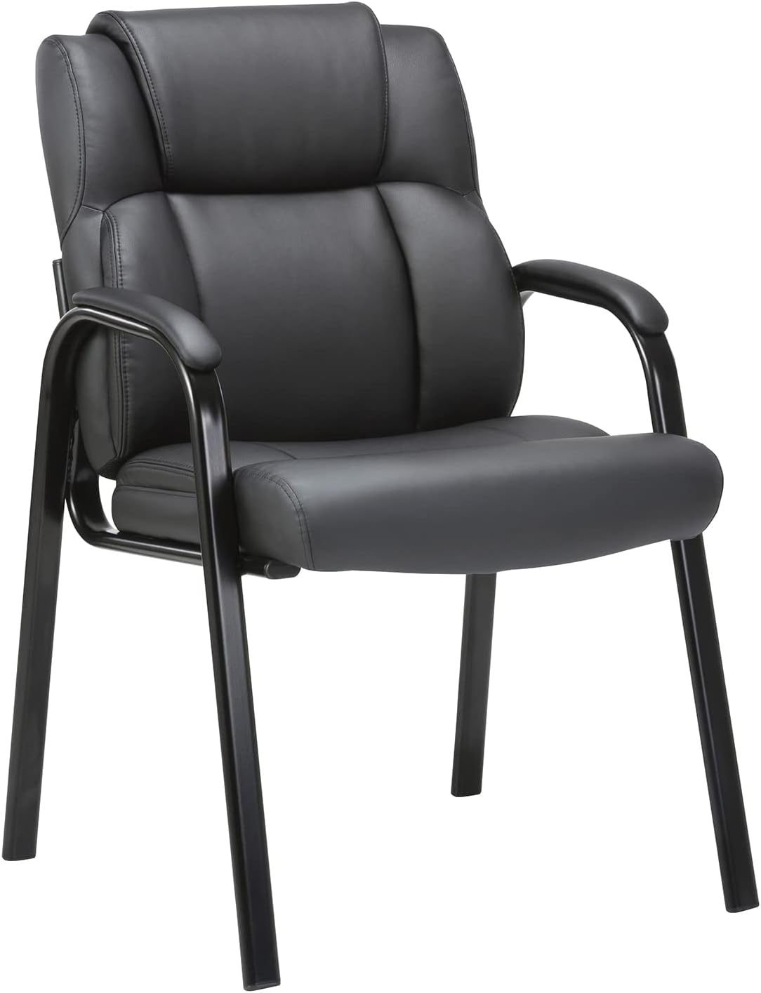 Waiting Room Chairs Reception Chair Office Guest Chairs, Big and Tall Executive Office Chair PU Leather Desk Chair No Wheels, Lobby Chair Conference Room Chair with Padded Arms