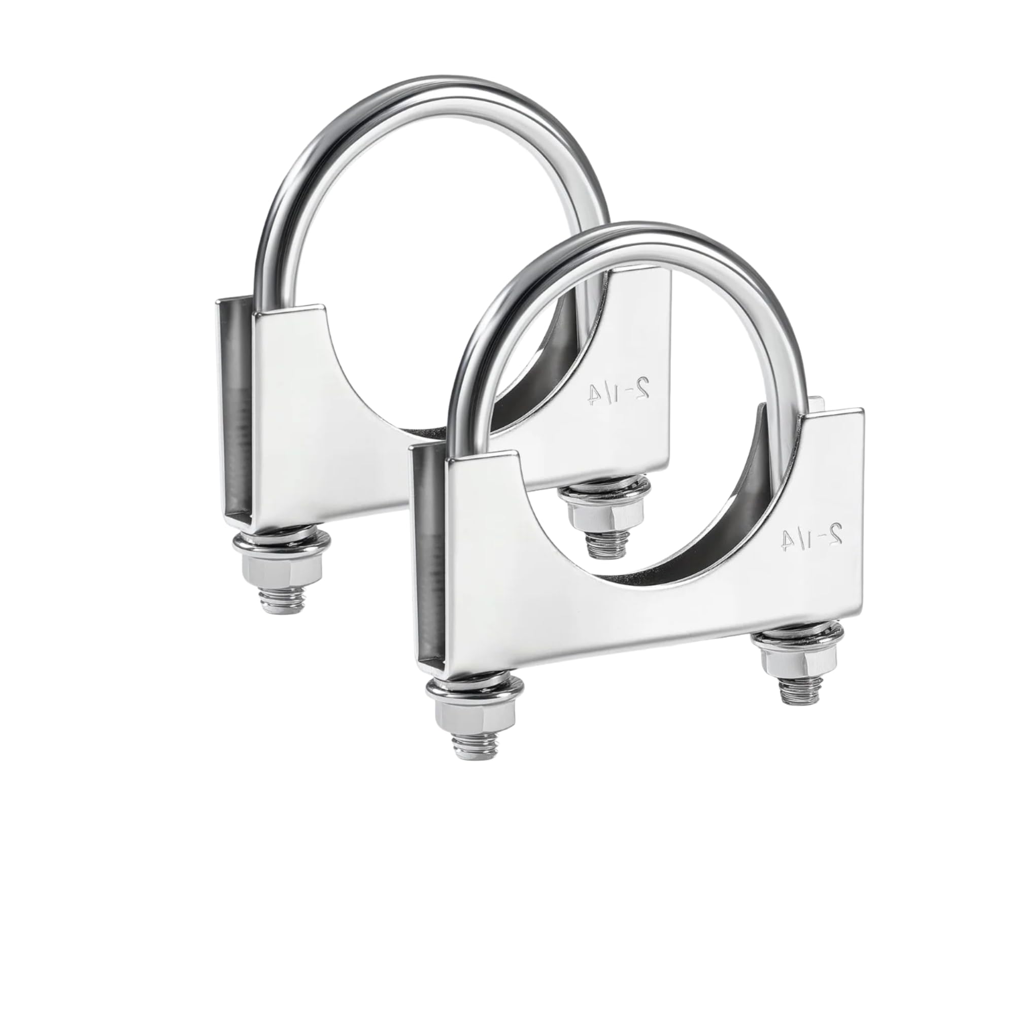 Heavy Duty Stainless Steel U Bolt Exhaust Clamp (2 PCS) – Made in Canada – Saddle Style Muffler Clamp for Exhaust Pipes, Mufflers & Couplers – Corrosion Resistant – Sizes 1.5" to 5" (1.5")