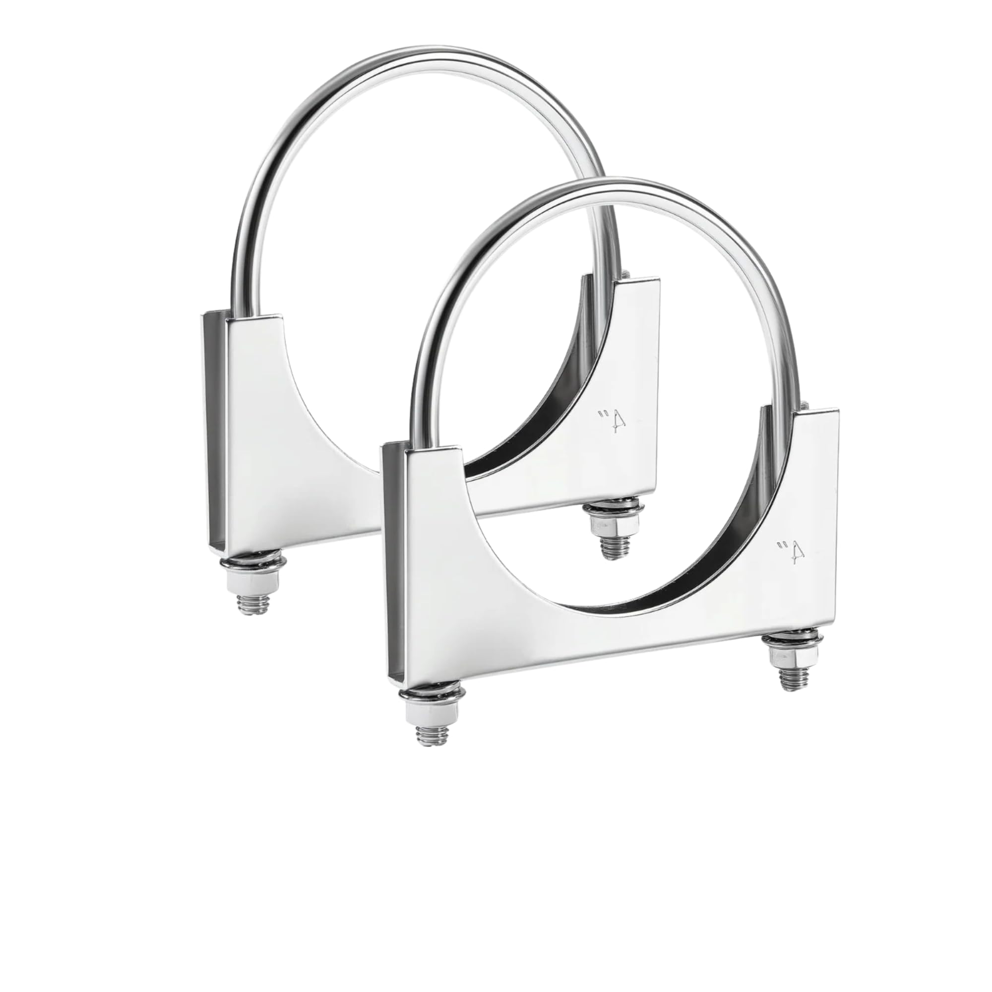 Heavy Duty Stainless Steel U Bolt Exhaust Clamp (2 PCS) – Made in Canada – Saddle Style Muffler Clamp for Exhaust Pipes, Mufflers & Couplers – Corrosion Resistant – Sizes 1.5" to 5" (1.5")
