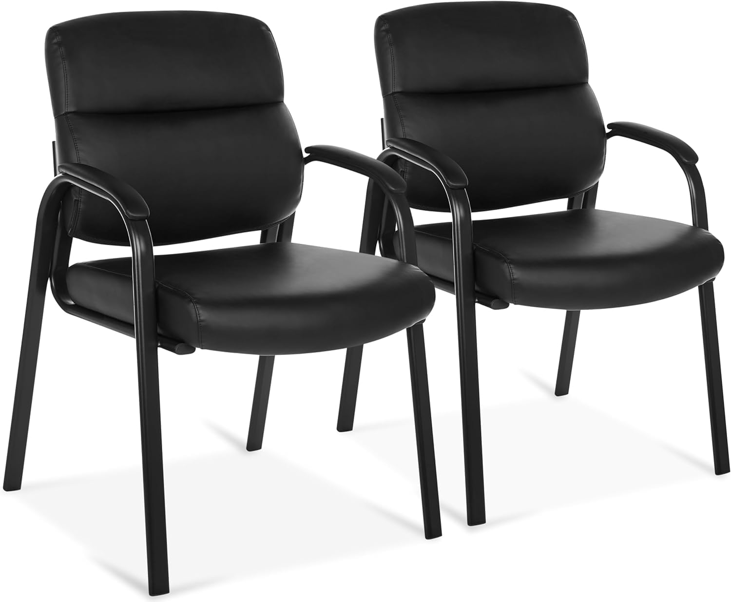 BluSkyze ErgoComfort Guest Office Chair – Padded Leather Reception Chair with Lumbar Support, Durable Metal Frame – Ideal for Waiting Rooms, Conference Rooms, and Visitor Seating (1)