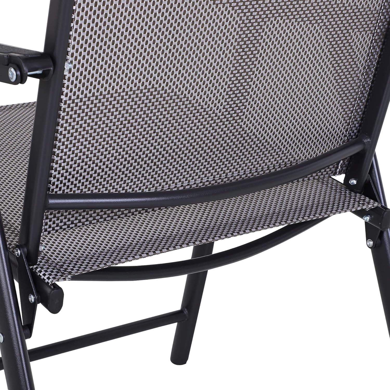 BluSkyze 4-Piece Folding Dining Chair Set for Relaxing on Patio, Balcony, or Garden, Comfortable Outdoor Furniture with Armrests, Grey