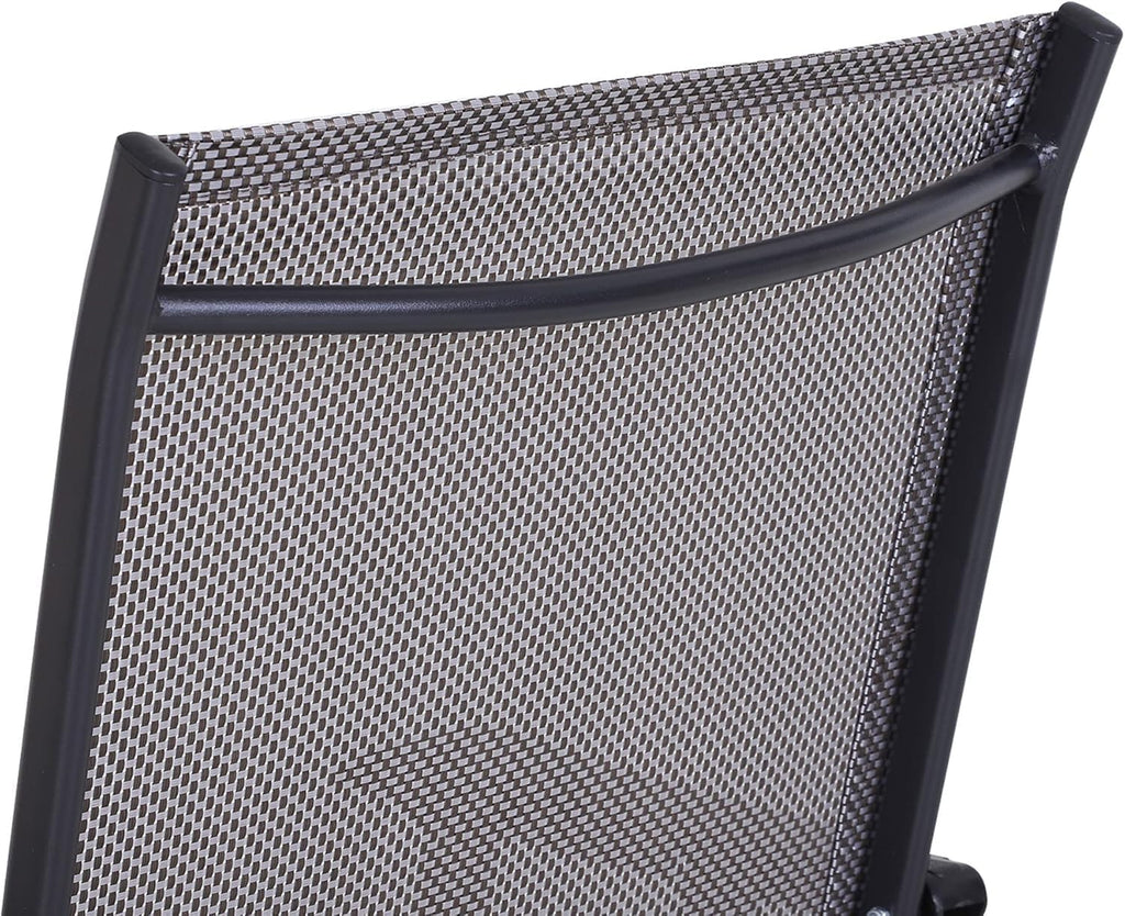 BluSkyze 4-Piece Folding Dining Chair Set for Relaxing on Patio, Balcony, or Garden, Comfortable Outdoor Furniture with Armrests, Grey