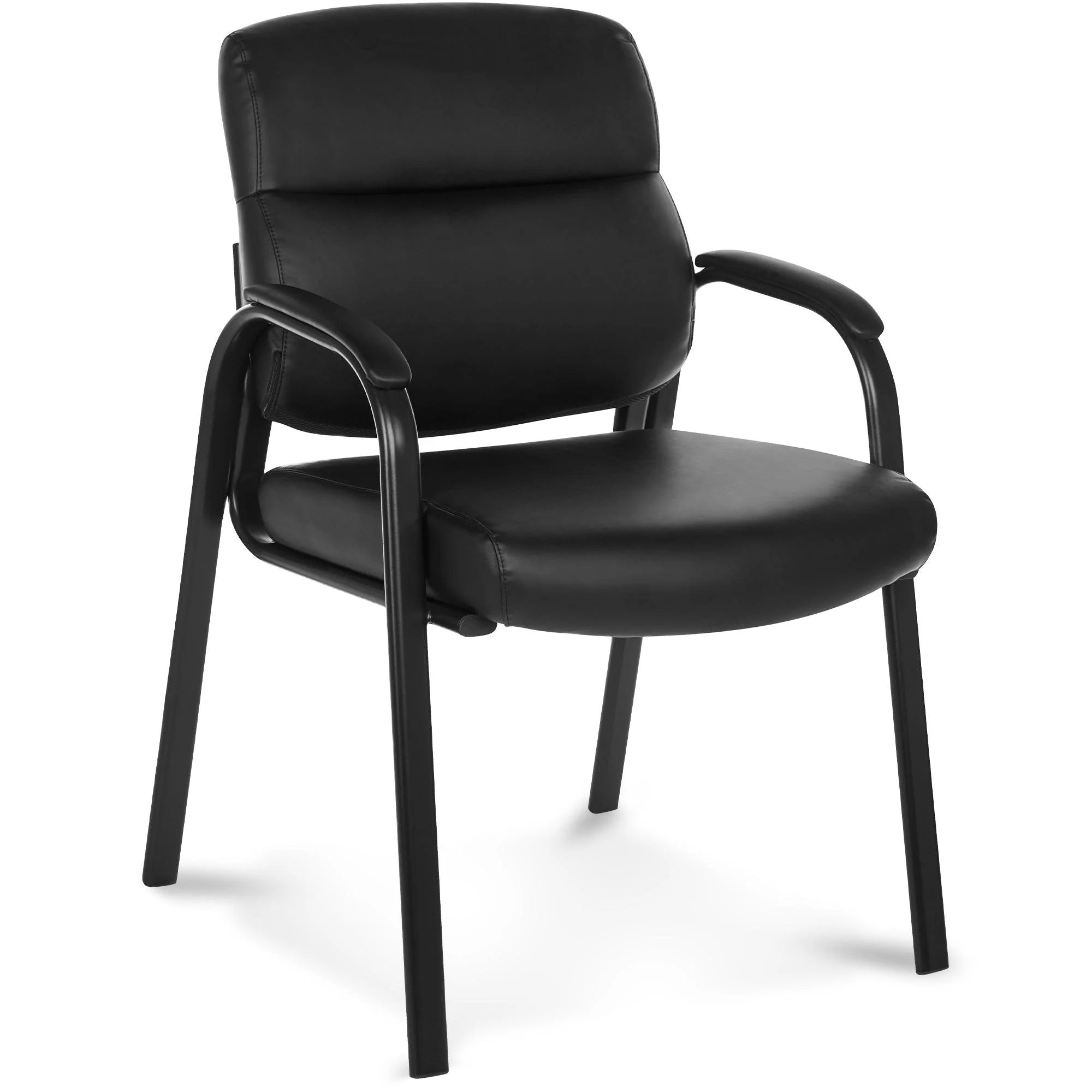 ErgoComfort Guest Office Chair – Padded Leather Reception Chair with Lumbar Support, Durable Metal Frame – Ideal for Waiting Rooms, Conference Rooms, and Visitor Seating