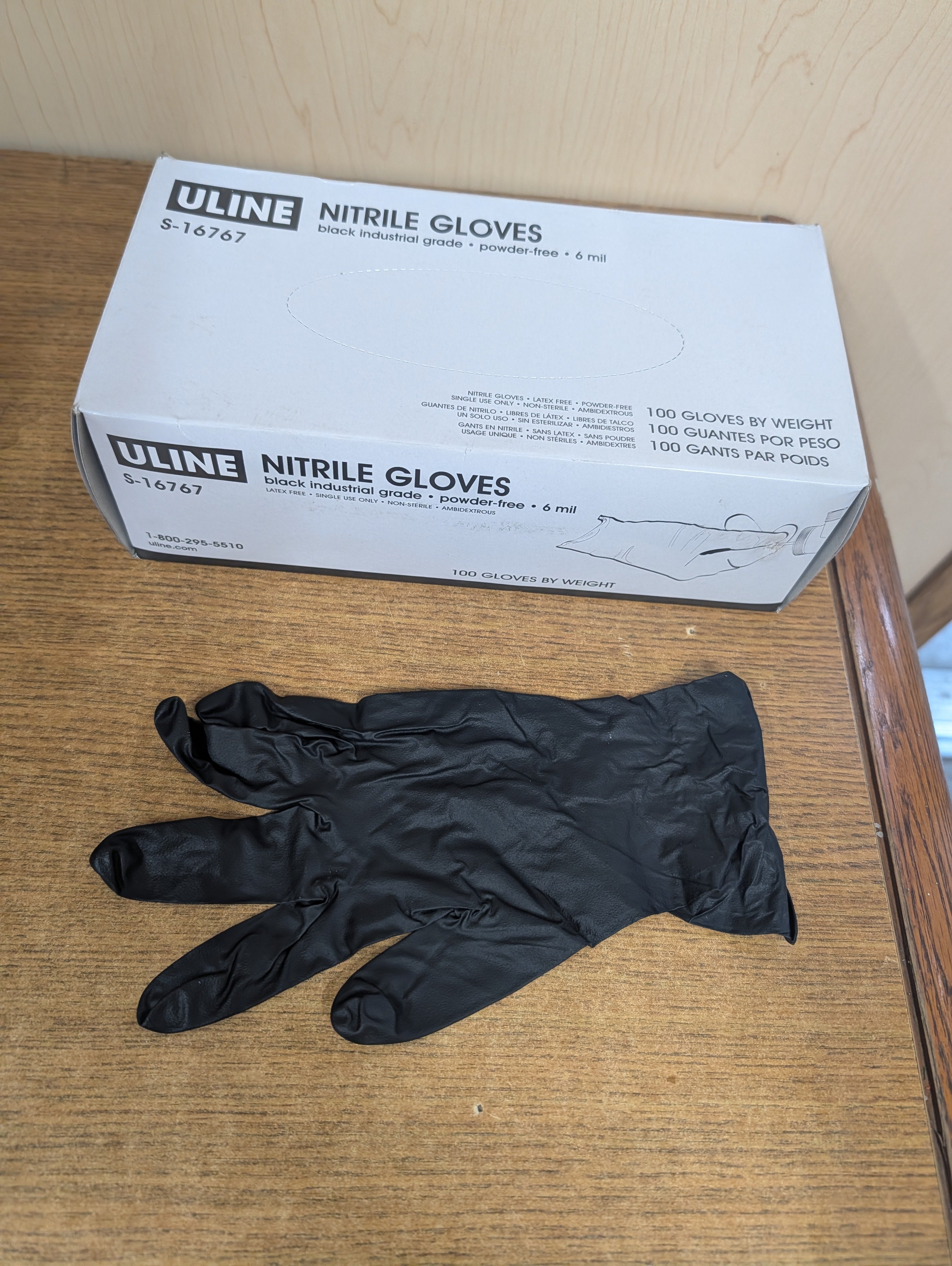 Black Industrial Nitrile Gloves - Powder-Free, 6 Mil