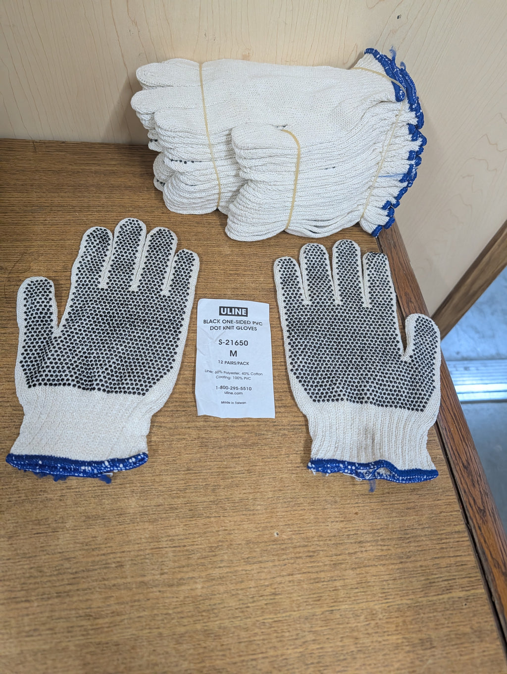 PVC Dot Knit Gloves - Single-Sided
