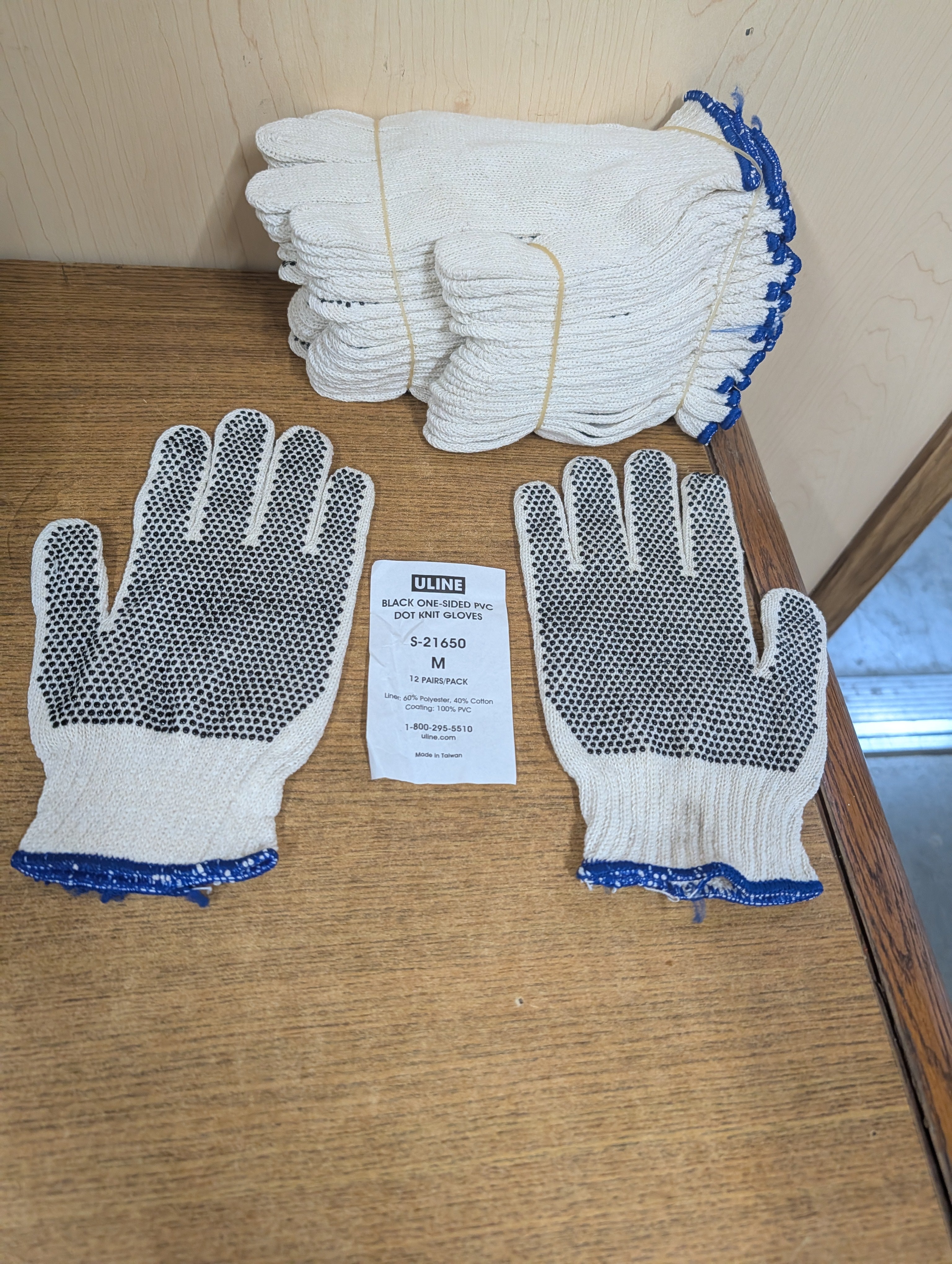 PVC Dot Knit Gloves - Single-Sided