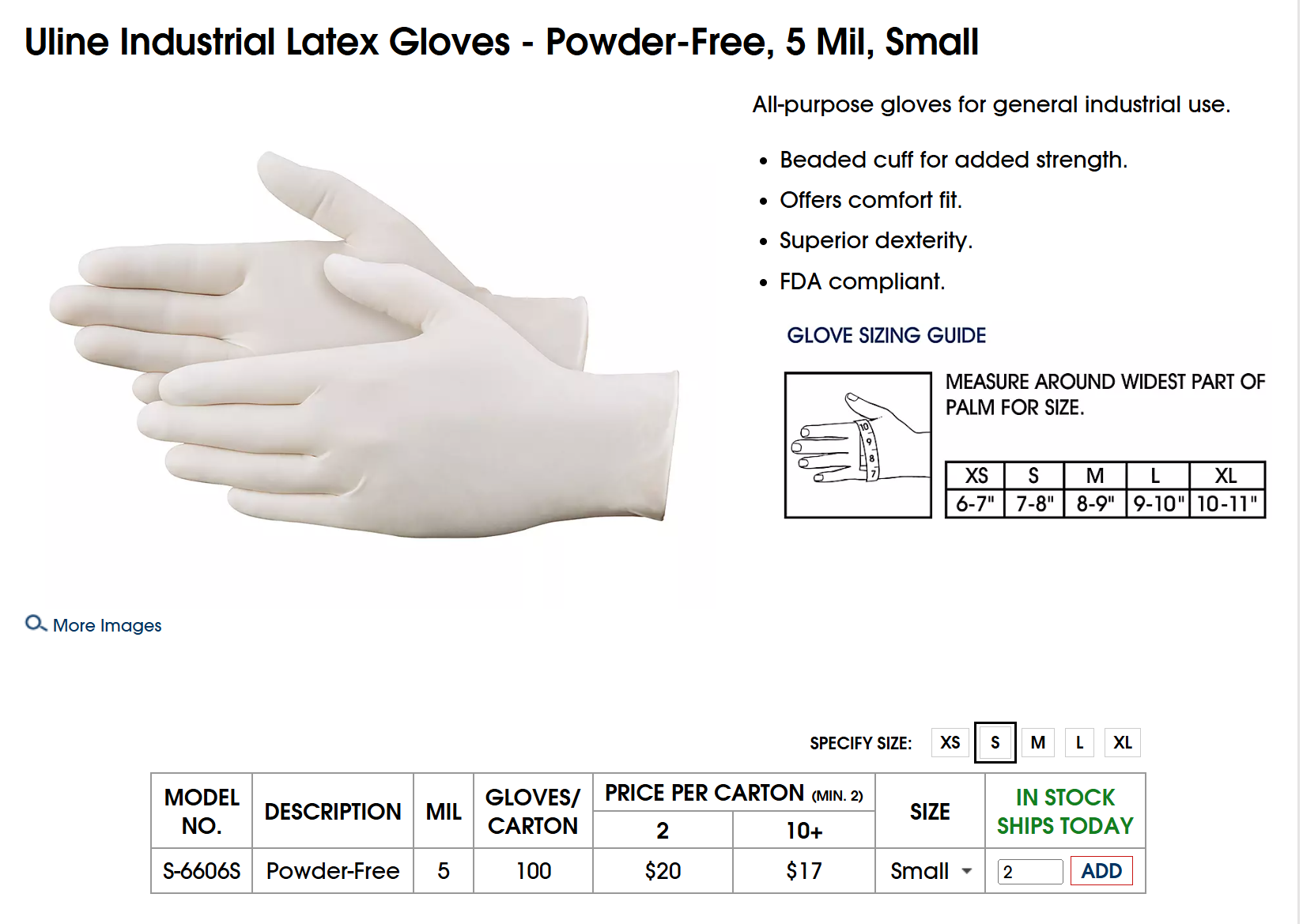 Industrial Latex Gloves - Powder-Free, 5 Mil