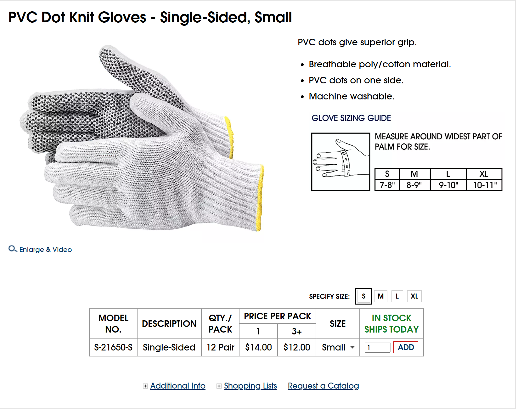 PVC Dot Knit Gloves - Single-Sided