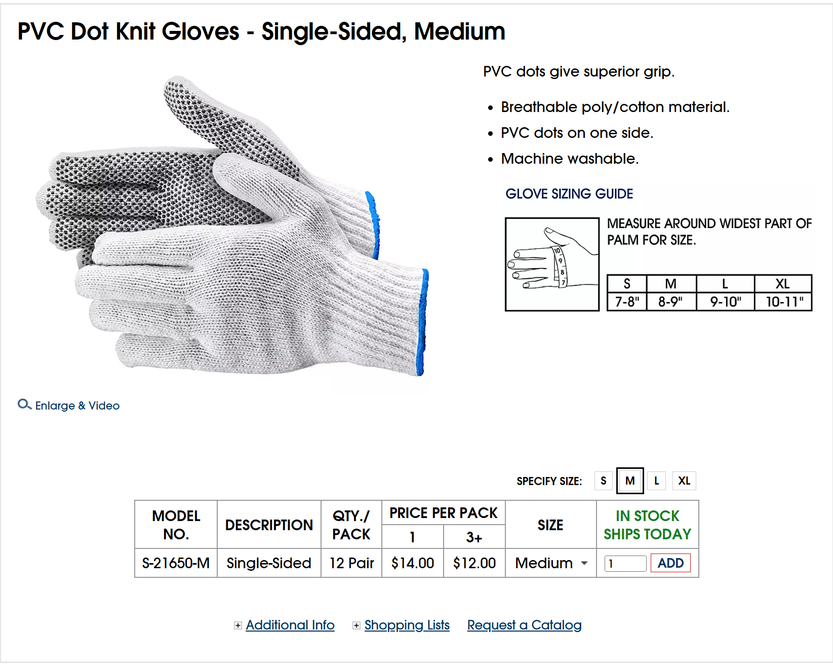 PVC Dot Knit Gloves - Single-Sided
