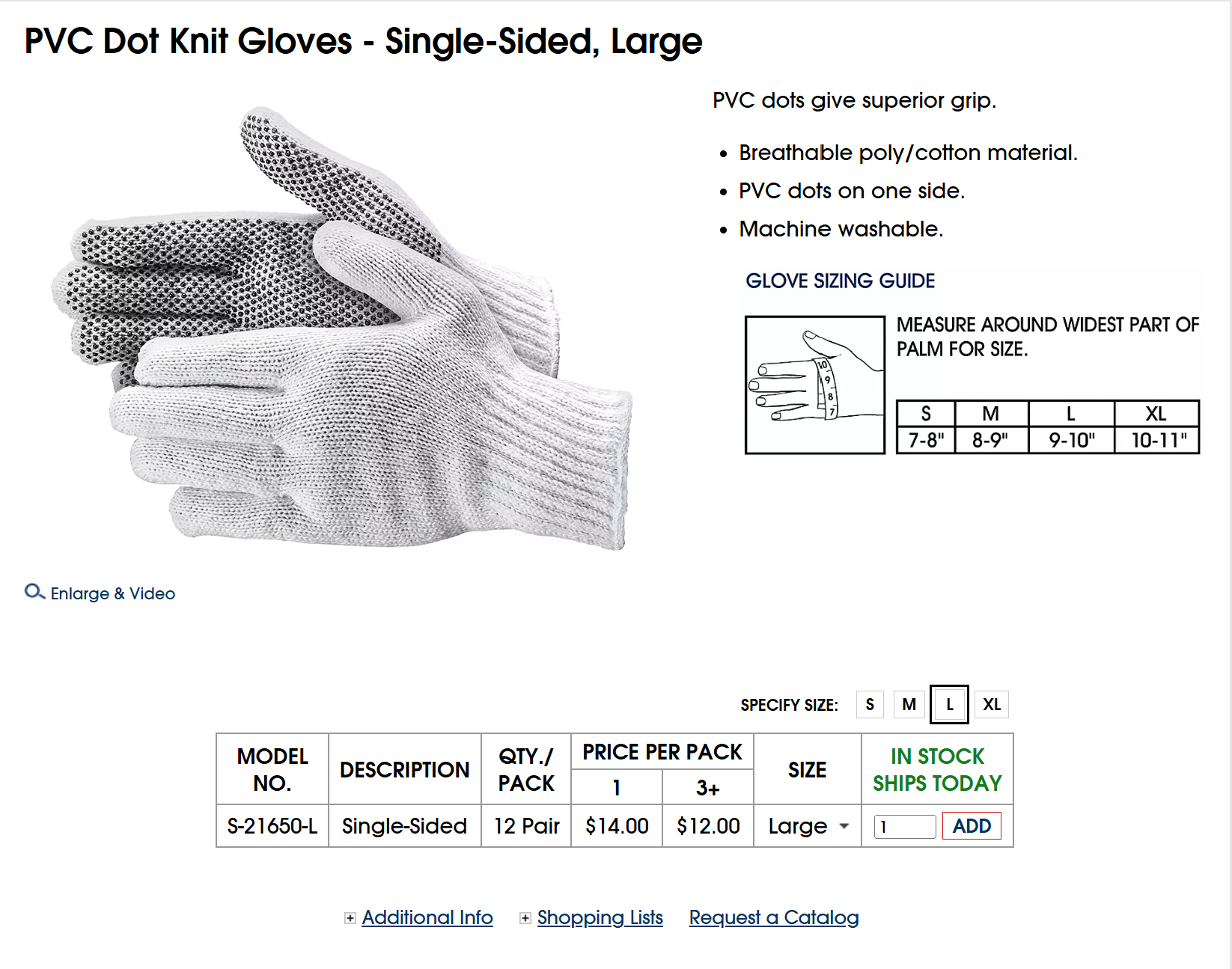 PVC Dot Knit Gloves - Single-Sided