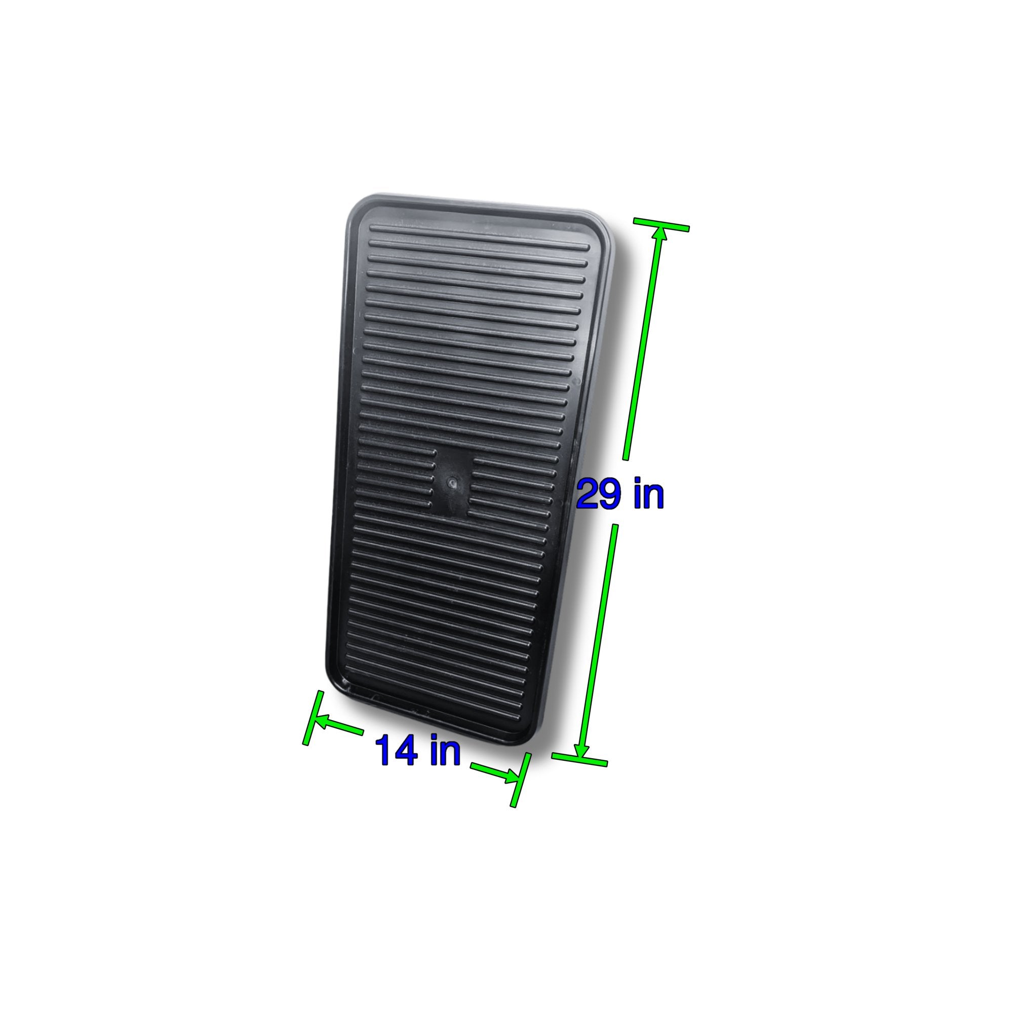 Boot Tray 14" x 29" – Black Plastic Shoe and Boot Mat for Entryway, Indoor/Outdoor Use – Waterproof, Spill-Proof, Made in Canada