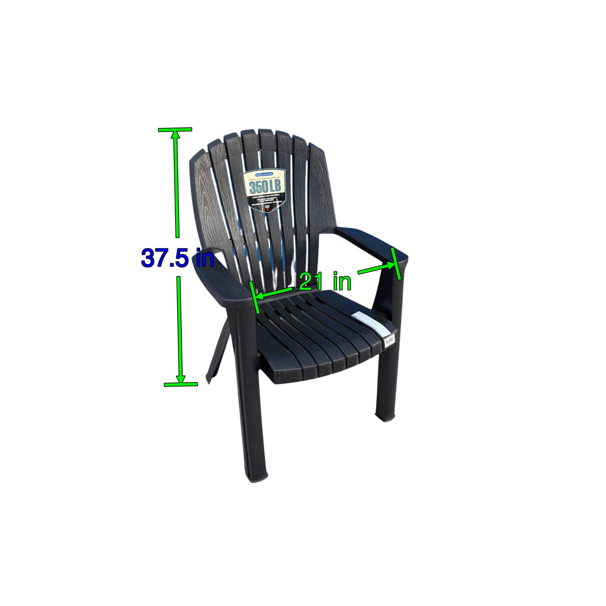 Black Stackable Patio Chair – Durable All-Weather Outdoor Seating for Backyard, Deck, or Garden – Comfortable & Space-Saving Design