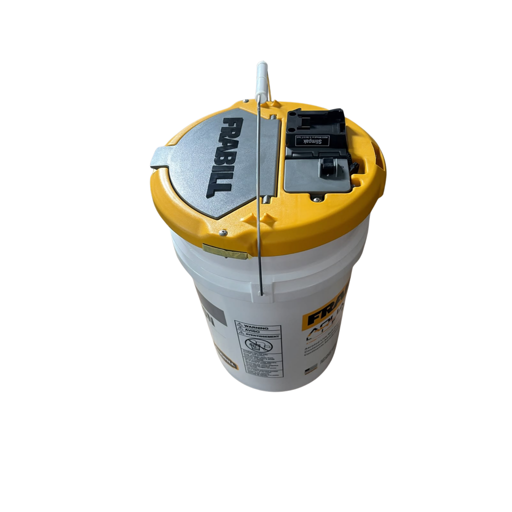 Universal Cordless Bait Station Kit - Frabill Bucket Adapter for DeWalt 20V MAX & Milwaukee M18 Batteries
