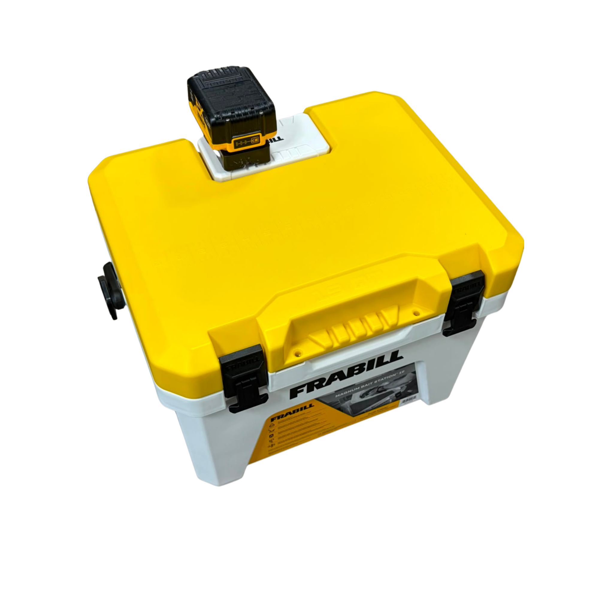 Universal Cordless Magnum Bait Station Kit - Frabill Adapter for DeWalt 20V MAX & Milwaukee M18 Batteries