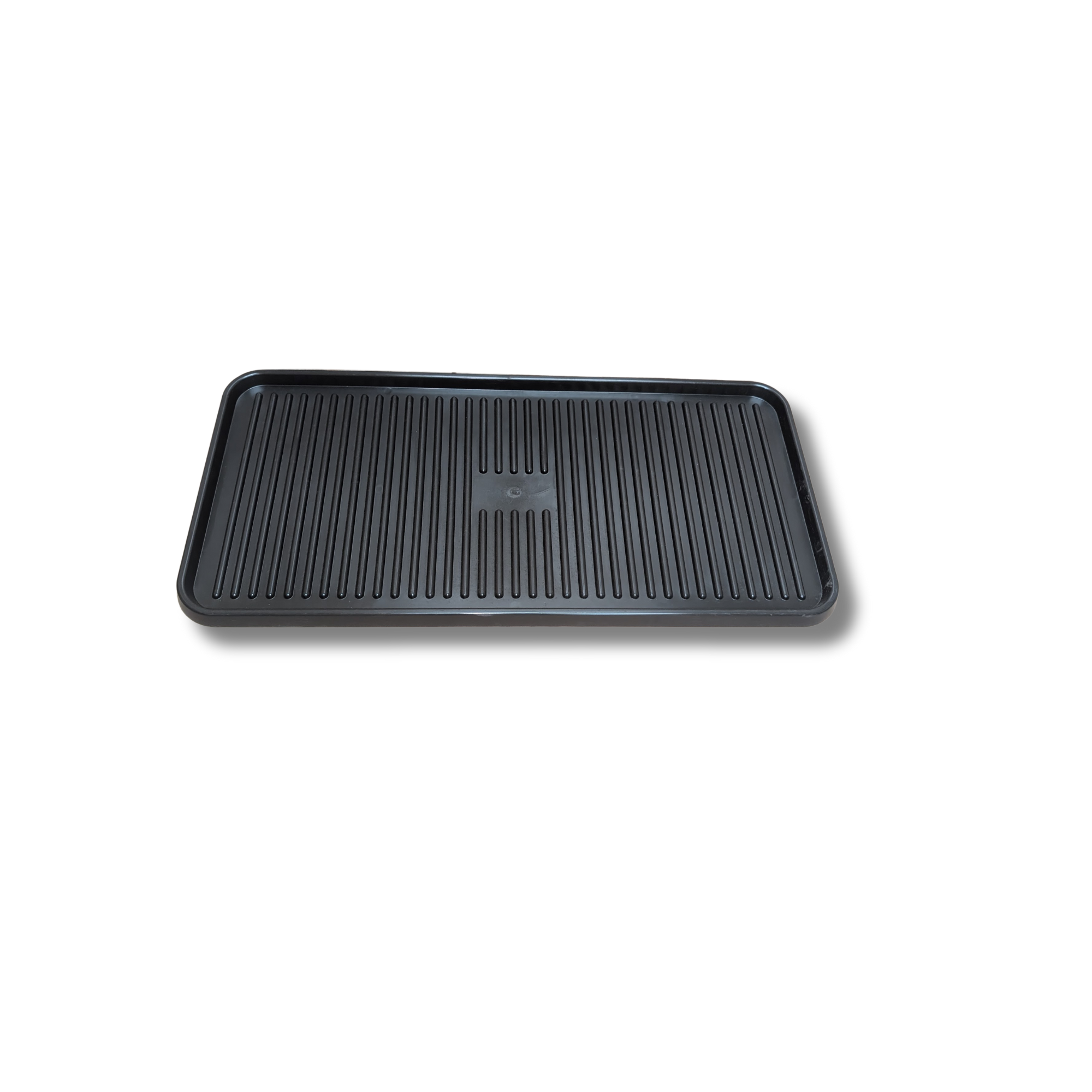 Boot Tray 14" x 29" – Black Plastic Shoe and Boot Mat for Entryway, Indoor/Outdoor Use – Waterproof, Spill-Proof, Made in Canada