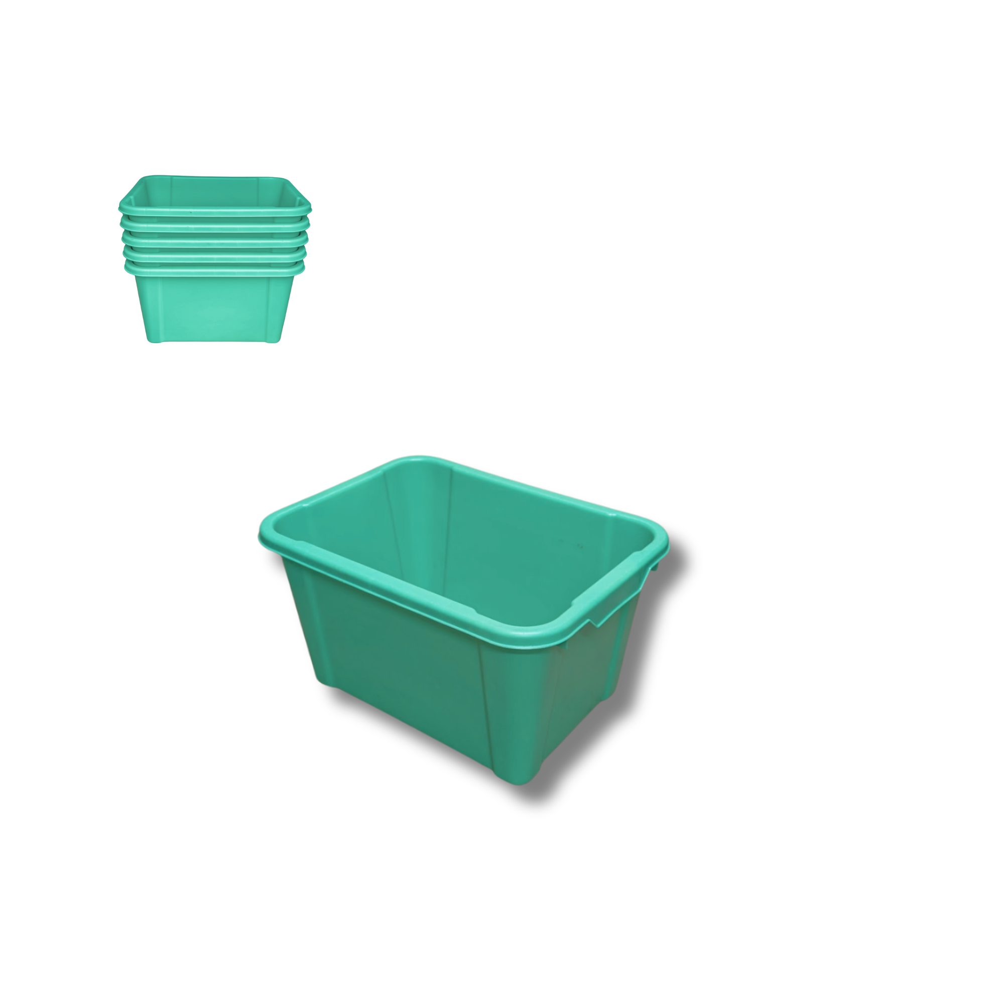 Green Storage Box 19" x 13" x 12" – Stackable - Open‑Top Tote – Made in Canada – Durable Plastic Storage Crate for Home, Garage, or Office
