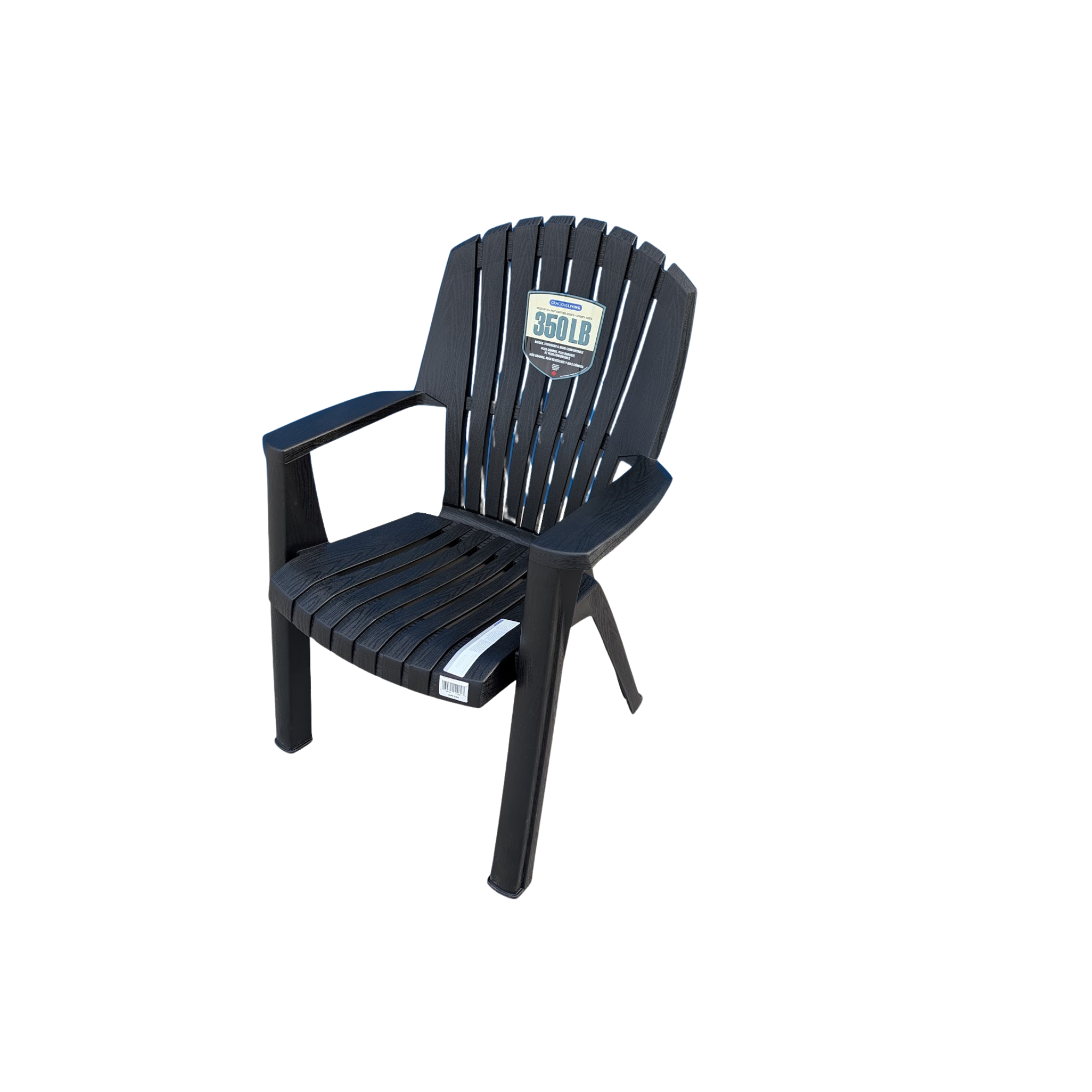 Black Stackable Patio Chair – Durable All-Weather Outdoor Seating for Backyard, Deck, or Garden – Comfortable & Space-Saving Design