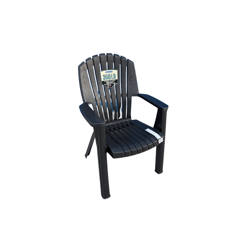 Black Stackable Patio Chair – Durable All-Weather Outdoor Seating for Backyard, Deck, or Garden – Comfortable & Space-Saving Design