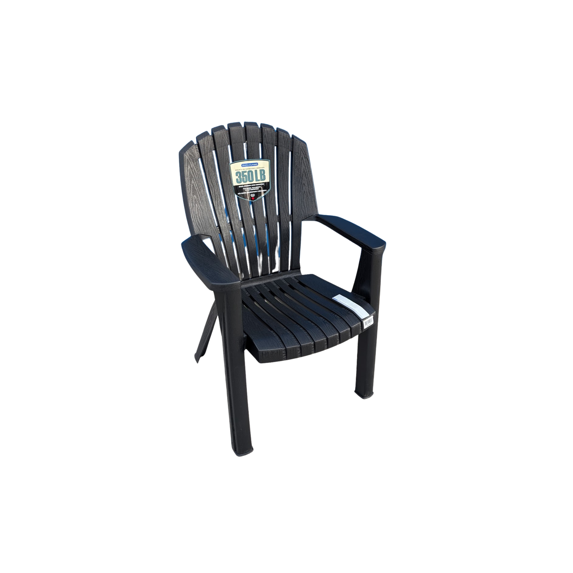 Black Stackable Patio Chair – Durable All-Weather Outdoor Seating for Backyard, Deck, or Garden – Comfortable & Space-Saving Design