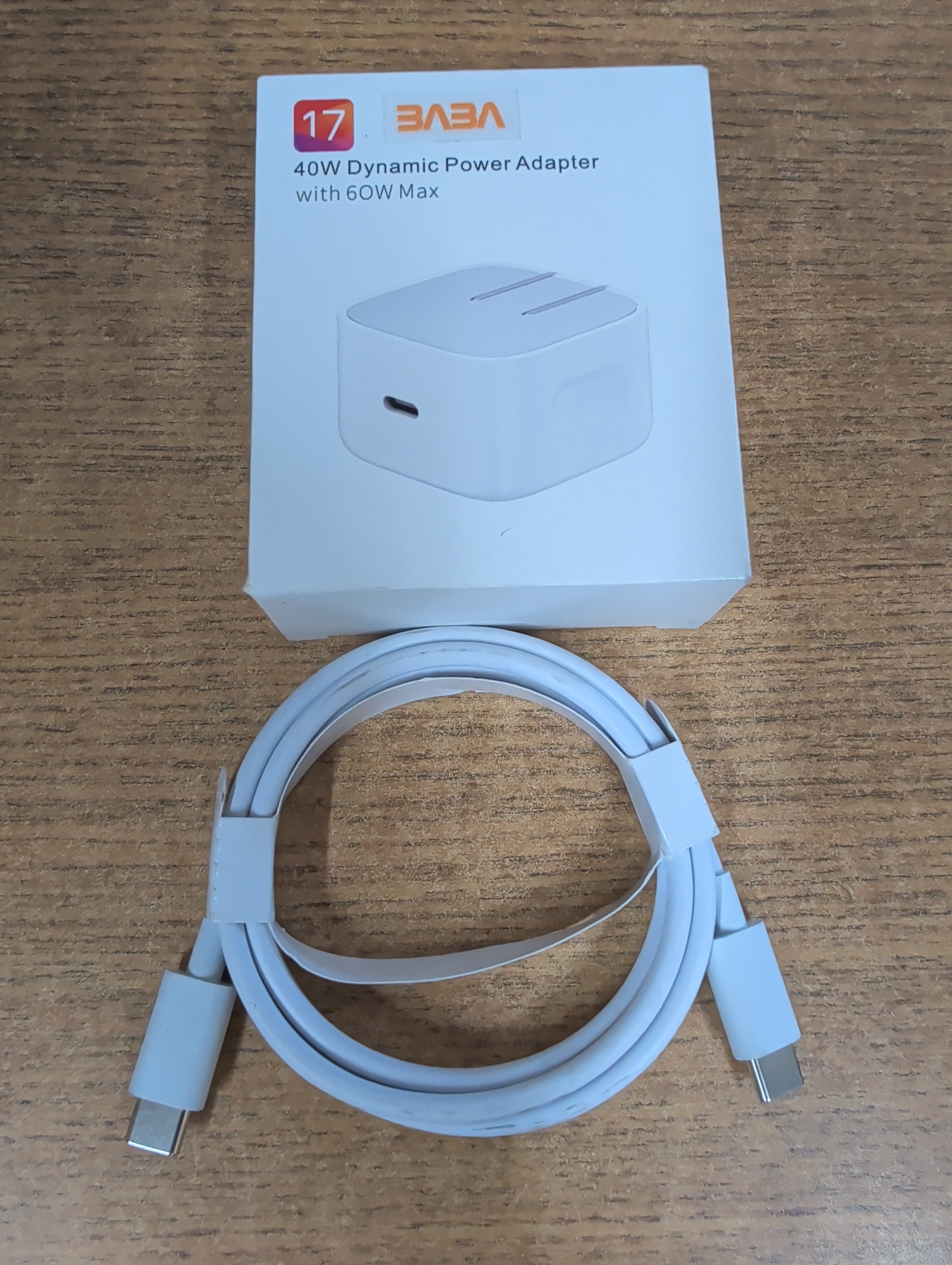 USB type c to c charger with adapter